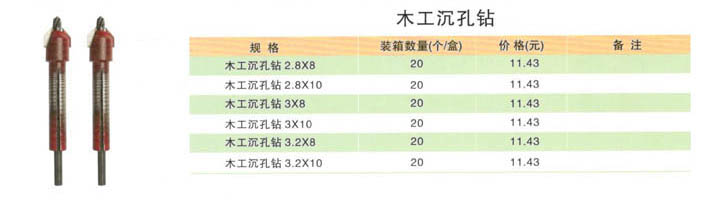 木工沉孔钻